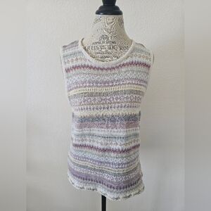 Heirloom Collectibles Light Purple Knit Sleeveless Top Sweater Vest sz L